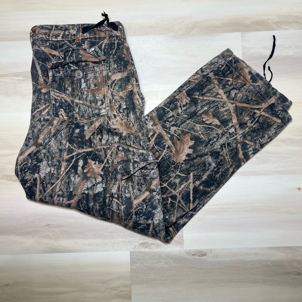 Vintage True Timber Size Large Camouflage Camo Cargo Hunting Pants Fleeced Lined